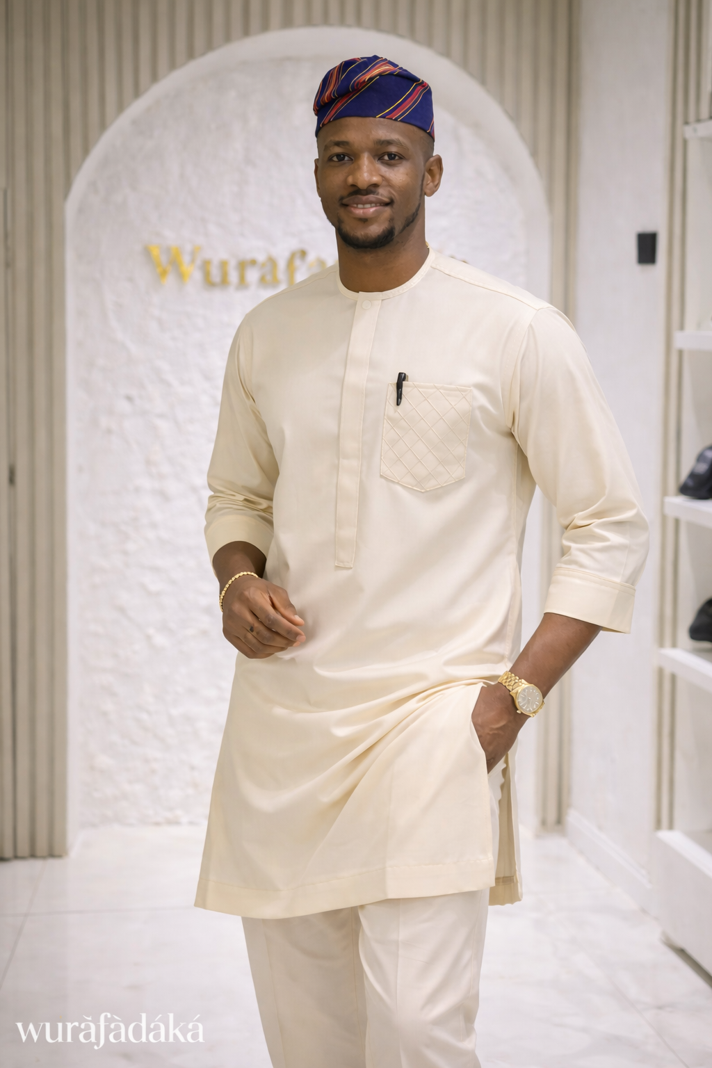 The Gbenga Kaftan - Cream