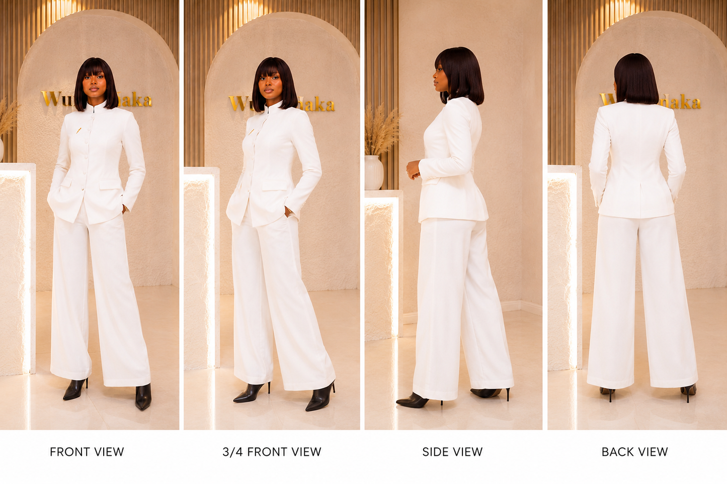 01 Flora Suit Set (Plain) - White