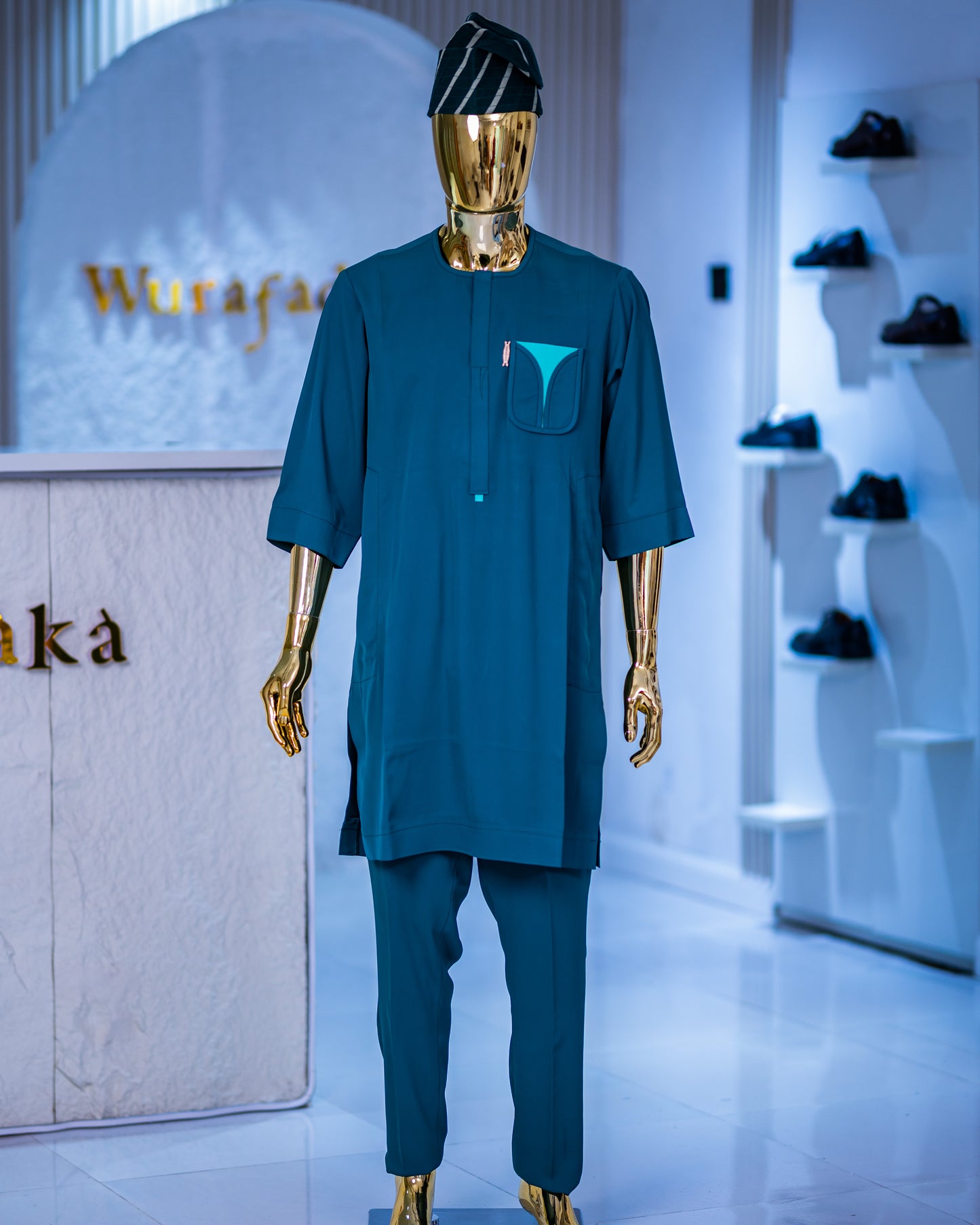 The Dami Two-piece kaftan (Teal)