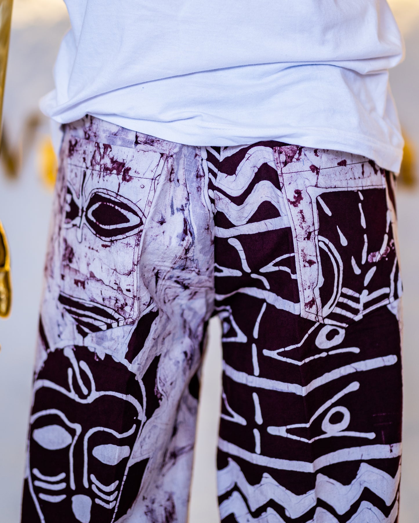 THE RUBRIC ADIRE CARGO PANTS - LIMITEDEDITION(BURGUNDY)