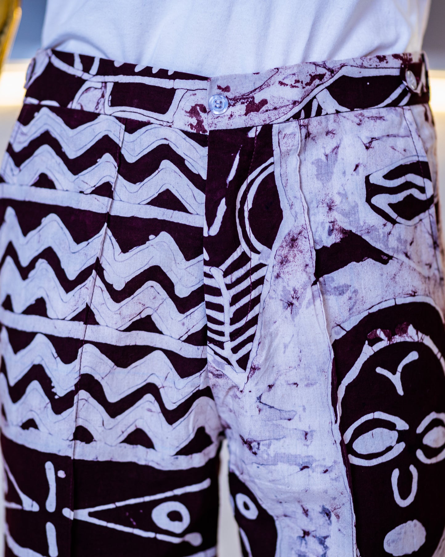THE RUBRIC ADIRE CARGO PANTS - LIMITEDEDITION(BURGUNDY)