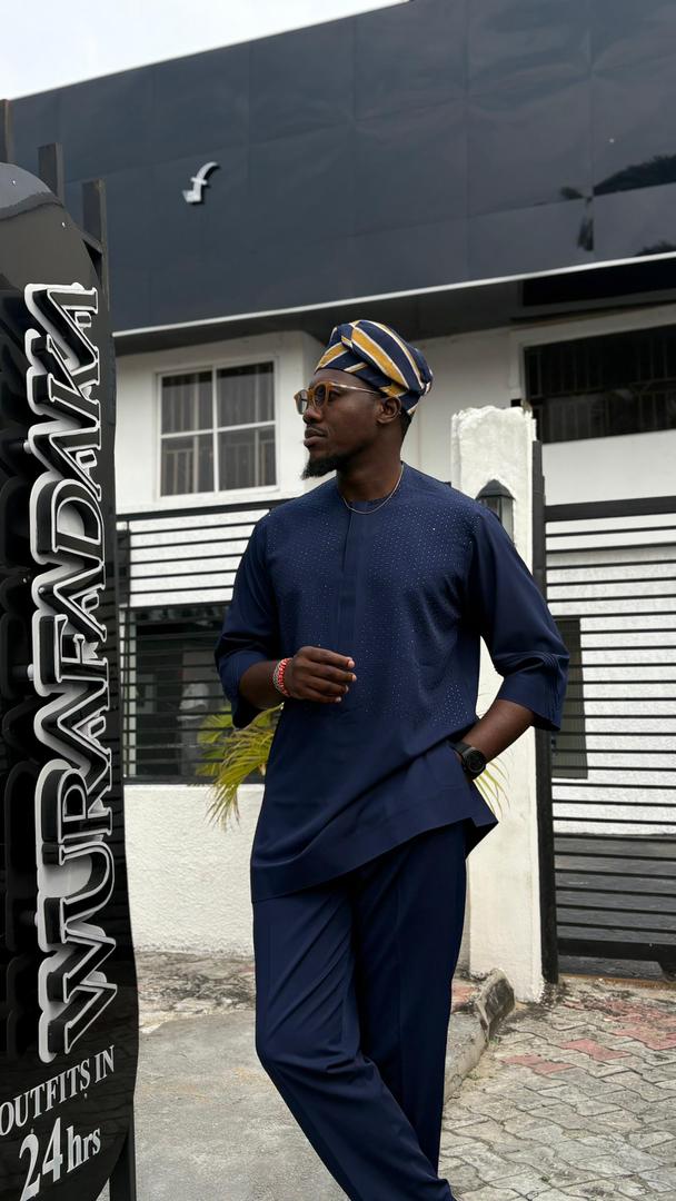 THE AFOLAMI KAFTAN - Navyblue