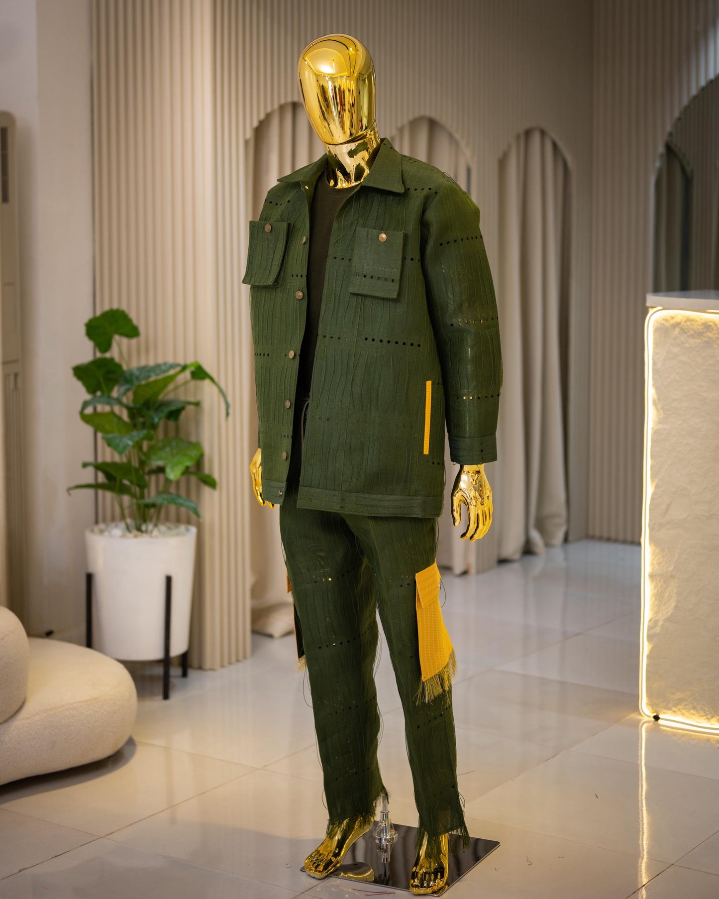 The WF classic Aso-Oke Set - Olive Green