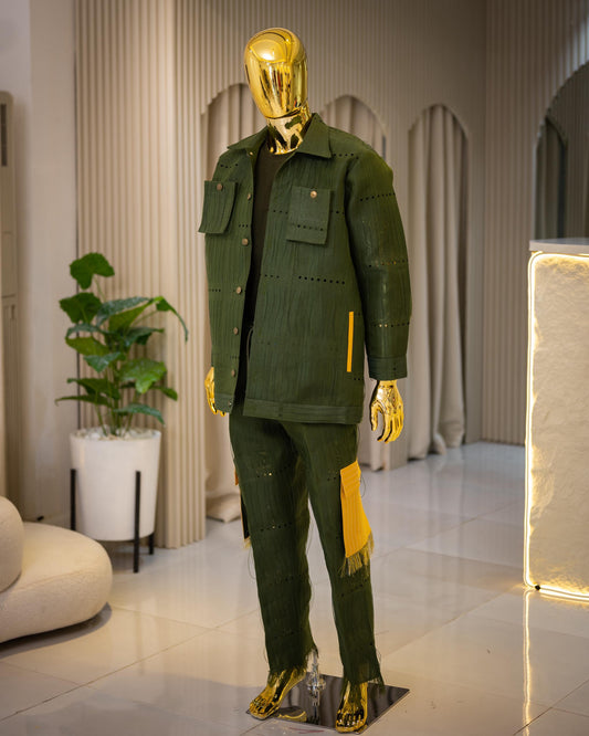 The WF classic Aso-Oke Set - Olive Green