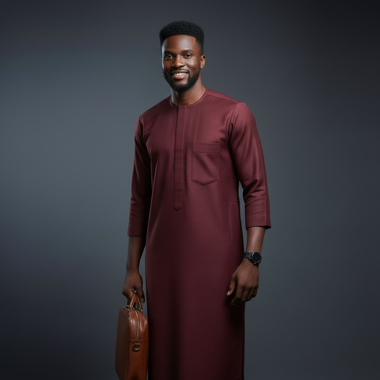 AKINLOYE KAFTAN - Burgundy