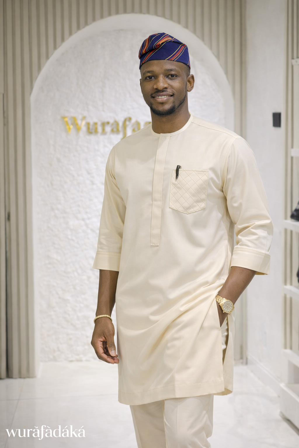 The Gbenga Kaftan - Cream