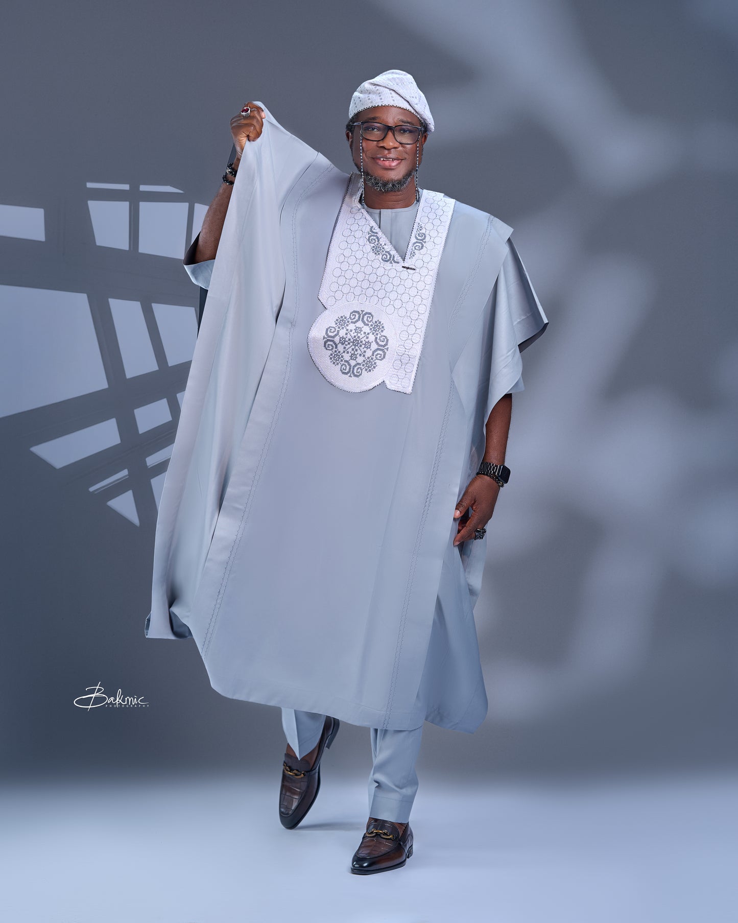The OLUSOJI AGBADA- Grey