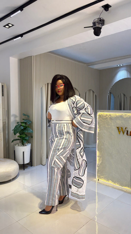 The TEMI URBAN ASO-OKE OUTFIT - White