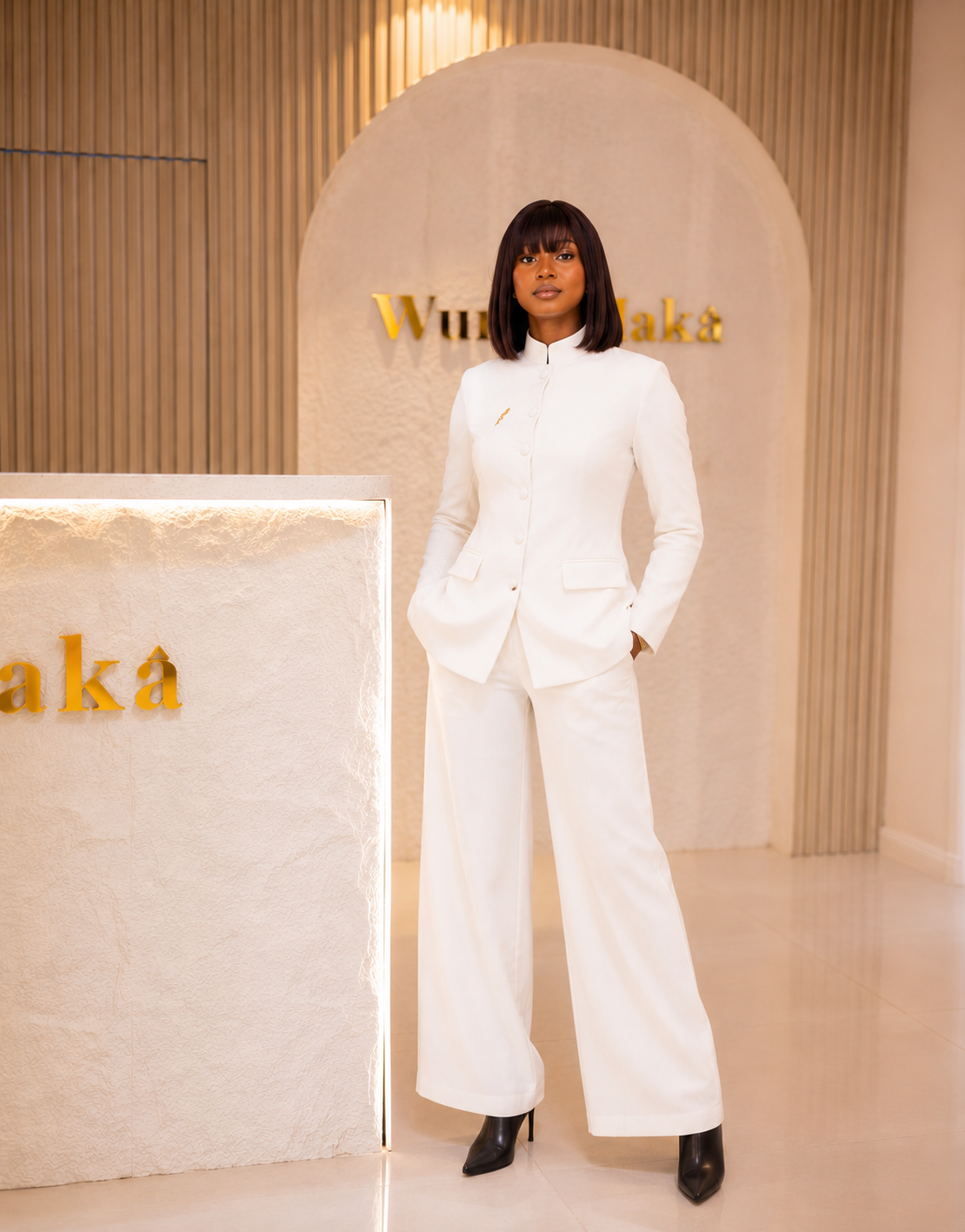 01 Flora Suit Set (Plain) - White