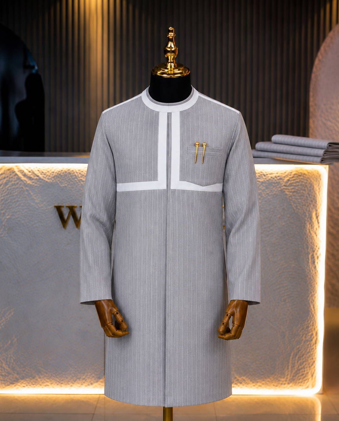 The Adebiyi Kaftan - Light Ash