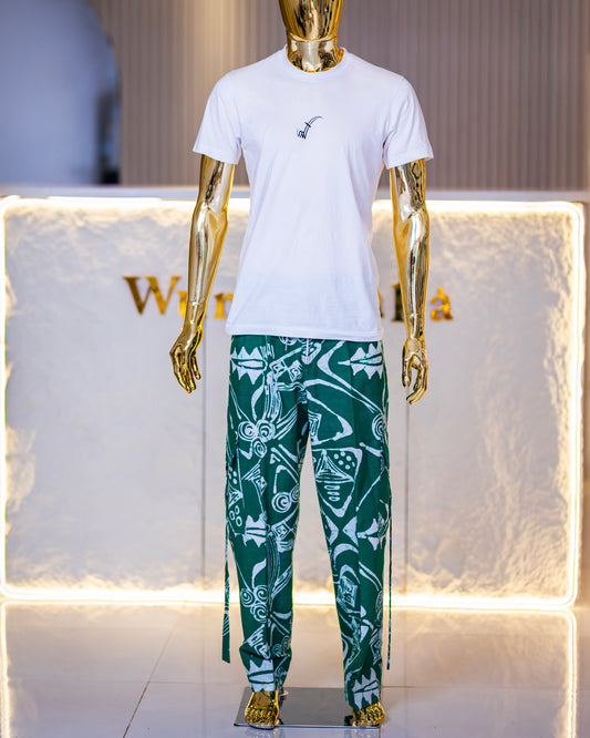 THE RUBRIC ADIRE CARGO PANTS- LIMITED EDITION (GREEN)