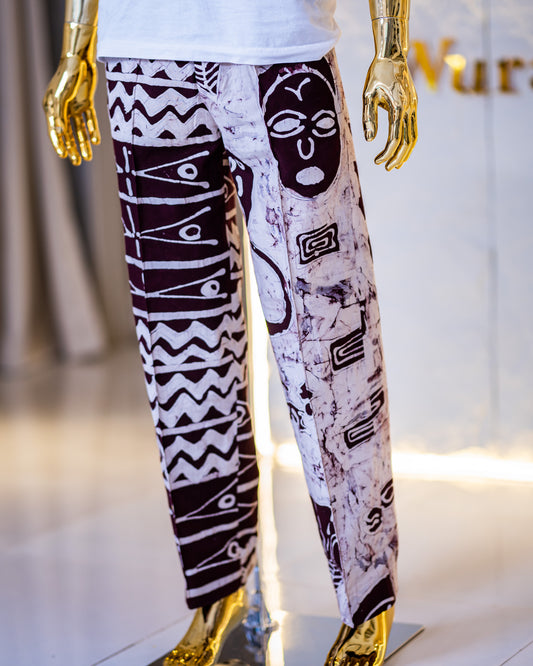 THE RUBRIC ADIRE CARGO PANTS - LIMITEDEDITION(BURGUNDY)