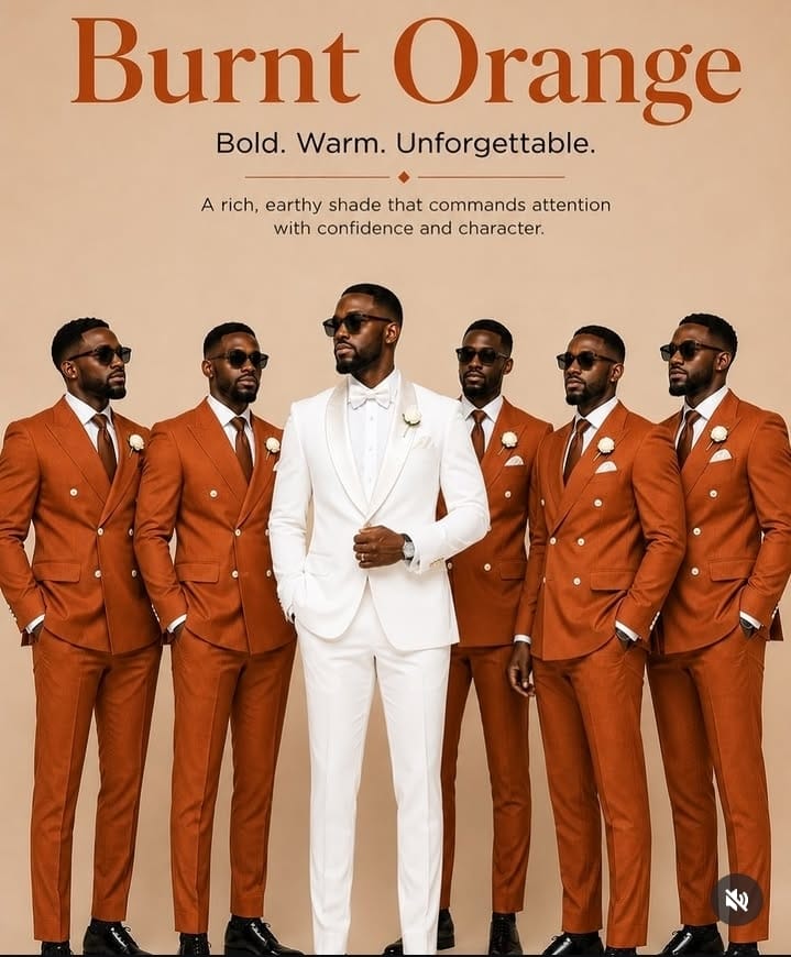 Groomsmen set (6 units) - Burnt Orange