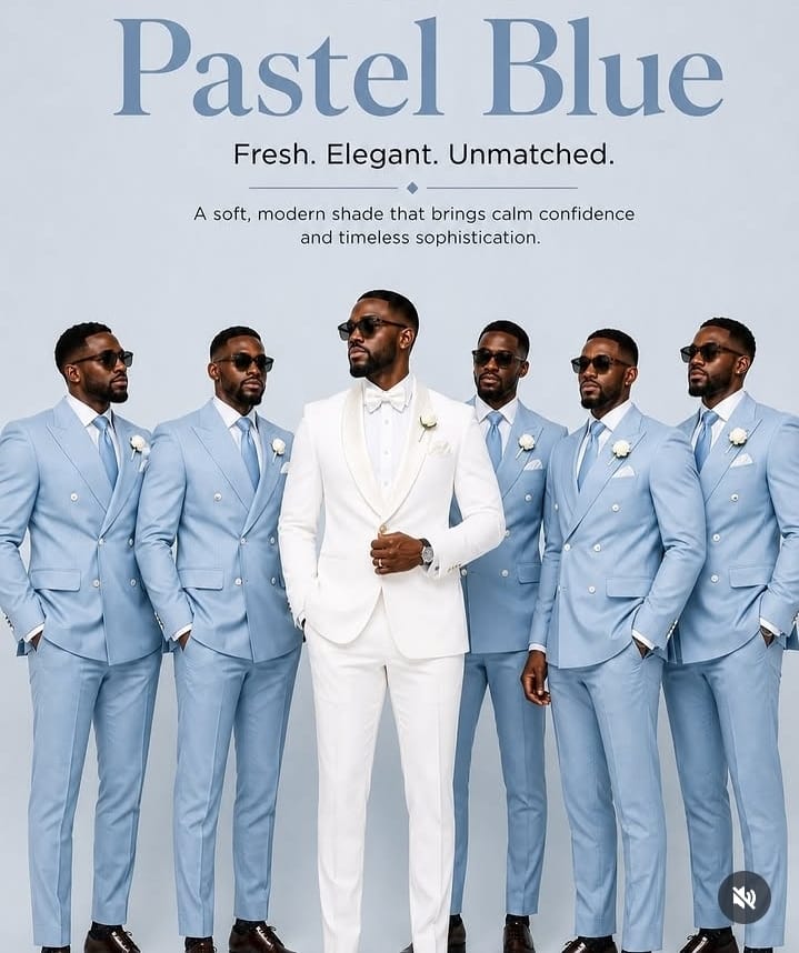 Groomsmen set (6 units) - Pastel Blue