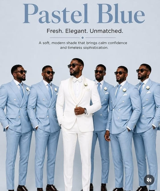 Groomsmen set (6 units) - Pastel Blue