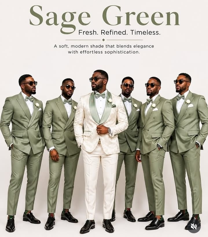 Groomsmen set (6 Units) - Sage Green