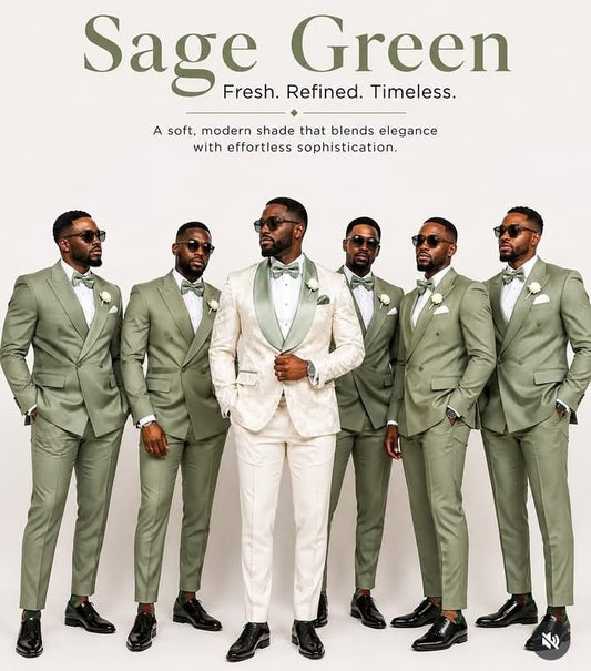 Groomsmen set (6 Units) - Sage Green
