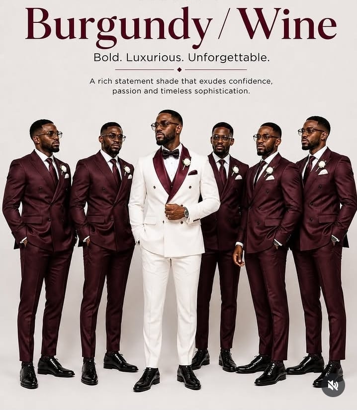 Groomsmen set (6 unit) - Burgundy/wine