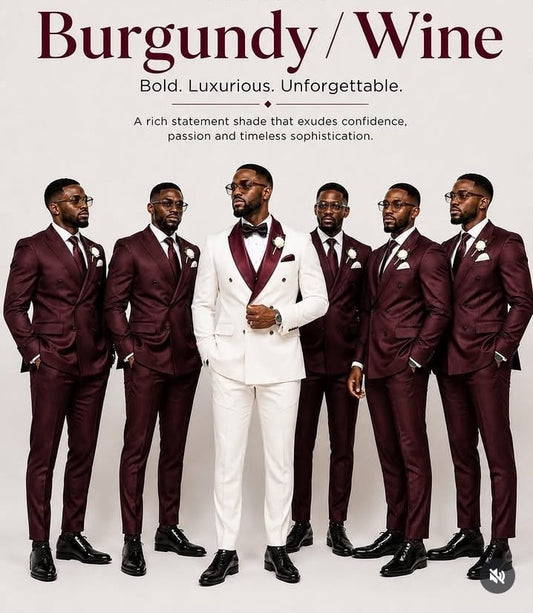 Groomsmen set (6 unit) - Burgundy/wine